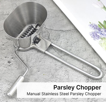 Fenteer Parsley Chopper, Parsley Shredder, Kitchen Handheld Coriander Onion Chopper, Lightweight Herbs Spices Grater, Stainless Steel Roller Mincer for Veggies/Garlic/Peppers/Ginger/Fruits/Nuts