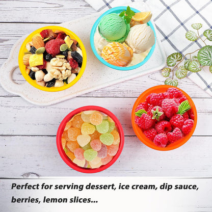Webake 3" Silicone Pinch Bowls for Cooking Prep, 2oz Small Dipping Bowls Sauce Condiment Containers with Lids, BPA Free Set of 8