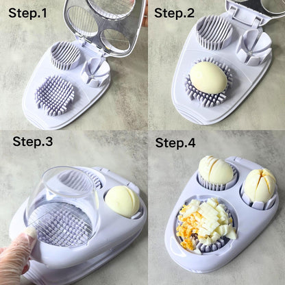 3 in 1 Boiled Egg Slicer Three Slicing Modes Kitchen Slicing Tool White