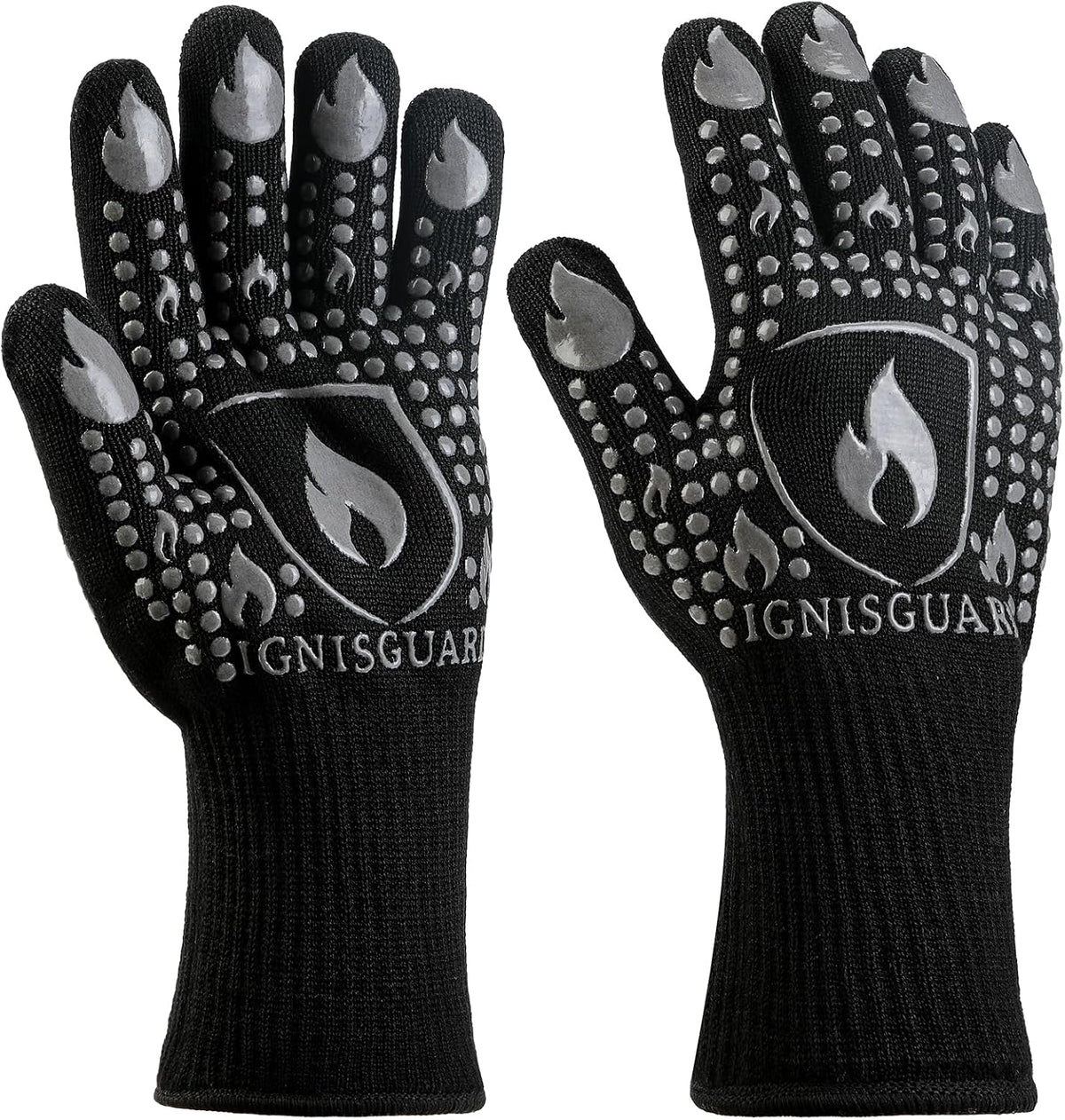 BBQ & Grill Gloves, Oven Gloves Heat Resistant, 1 Pair, Red (L)