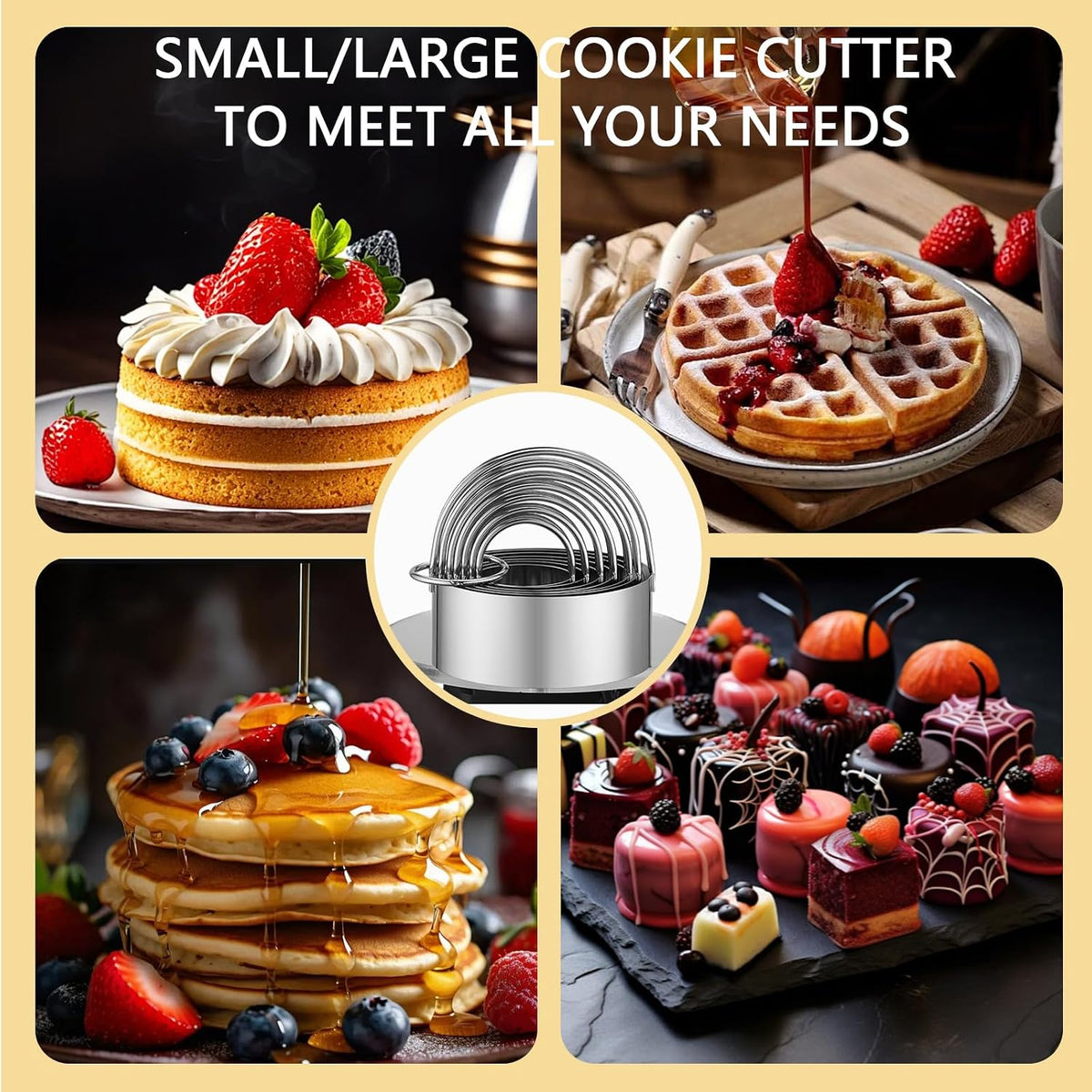 Round Cookie Cutters (2, 3, 3.5, 4, 5, 6 Inch) Biscuit Cutter Set