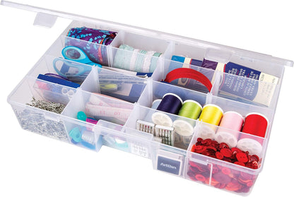 ArtBin Large Solutions Box Clear Art & Craft Organizer with Dividers - Plastic Storage Case for Convenient and Versatile Storage - Ideal for Various Craft Supplies