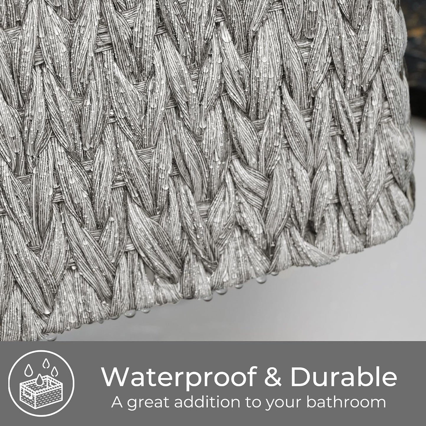 GRANNY SAYS Wicker Storage Baskets for Shelves, Water Hyacinth Basket with Scalloped Edge, Storage Wicker Baskets for Pantry, Large, 2-Pack