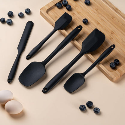 Silicone Spatula Set, 5 Piece Food Grade Rubber Spatulas for Baking, Cooking, and Mixing High Heat Resistant Non Stick Dishwasher Safe BPA-Free (Multicolor)