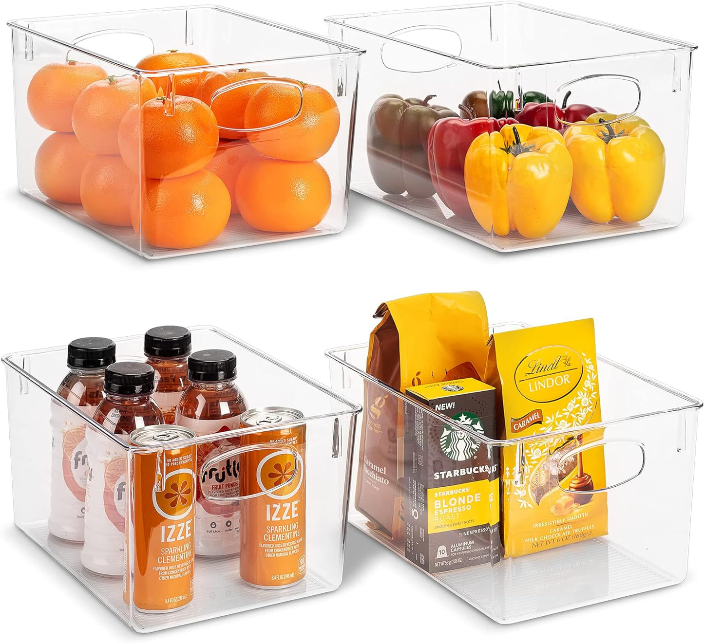 Sorbus Large Clear Plastic Storage Bins for Shelves, Clothes, with Handle - Clear Storage Bins, Drawer, Shelf, Closet, Pantry, Fridge, Freezer Organizer Bins, Closet Organizers and Storage (8 pack)