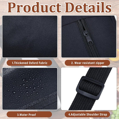 Amylove 1 Pc Grill Tool Storage Bags BBQ Utensil Grilling Bags Oxford Cloth Barbecue Holder Pouch Foldable Hardware Grilling Accessory Grill Storage Bags for Outdoor Camping Picnic Trip, Black
