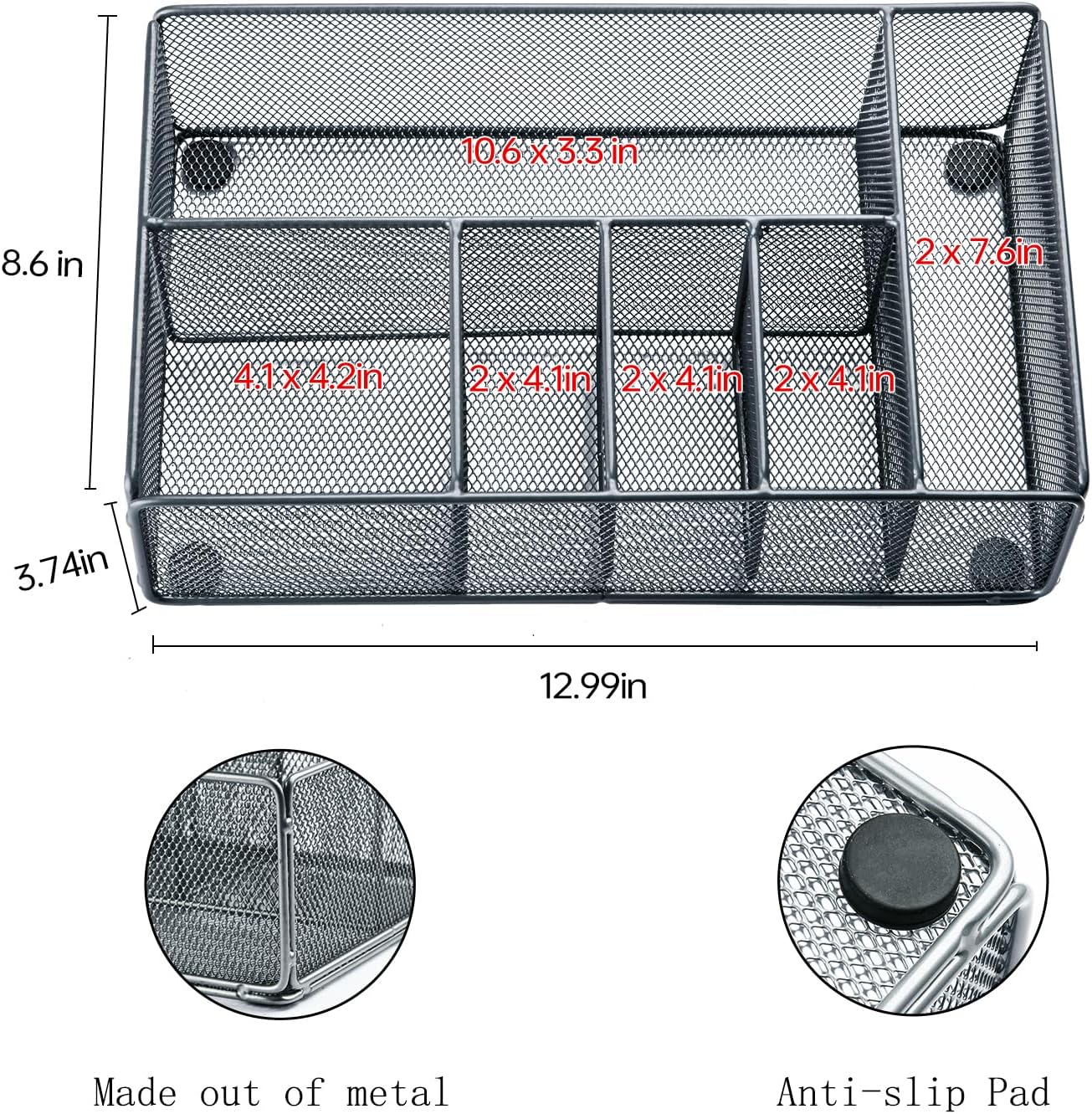 Paper Plate Organizer for Countertop, Metal Silverware Caddy for Cup, Napkin, Fork, Spoon, Paper Plate and Utensil Holder, Cutlery Caddy for Party, Camping, Picnic (Black)