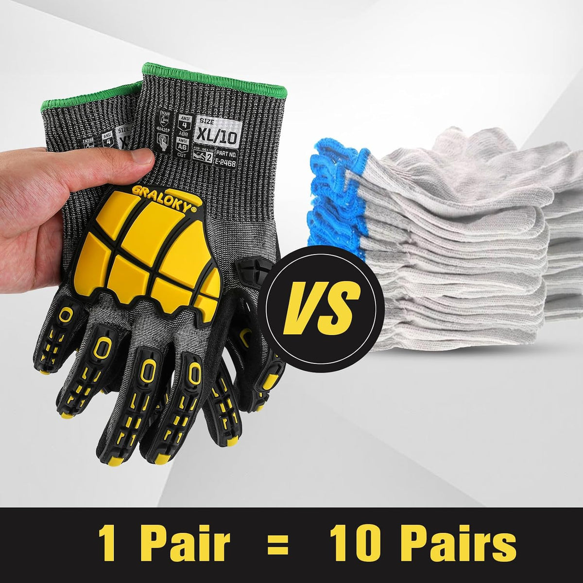 Safety Work Gloves Men Women, ANSI A6 Cut Resistant Gloves