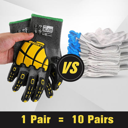 Safety Work Gloves Men Women, ANSI A6 Cut Resistant Gloves