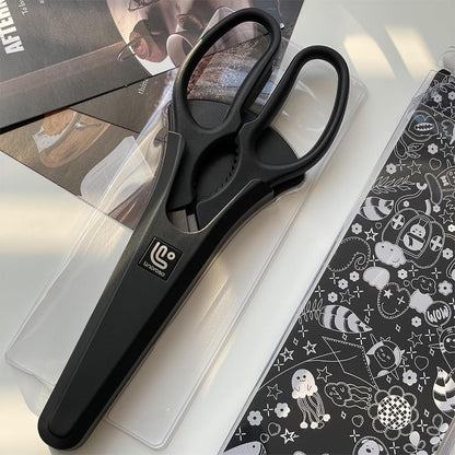 Linoroso Kitchen Scissors All Purpose with Magnetic Holder for Refrigerators, Dishwasher Safe Kitchen Shears Come Apart, Heavy Duty Scissors for Food, Meat, Vegetable, Herb, BBQ, Black