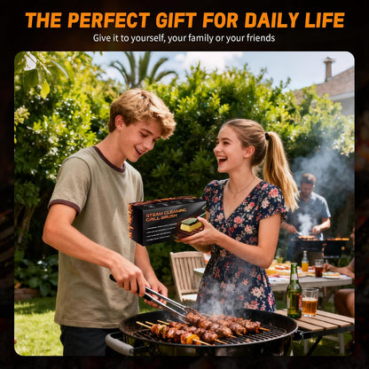 Grill Brush Bristle Free with Scraper, 22" Steam Grill Brush for Outdoor Grill, Replaceable Cleaning Head, Grill Cleaner for Cast Iron/Stainless Steel Grates - Green