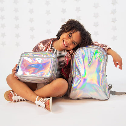 Wildkin Kids Insulated Lunch Box, Keeps Food Hot or Cold, BPA-Free with Mesh Pockets & Easy-Clean Lining – Ideal for School, Travel & Daycare – Holographic