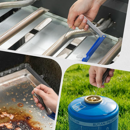 onlyfire Professional BBQ Cleaning Kit, Stainless Steel Burner Cleaner Needles, Heavy-Duty Grill Brush & Plastic Scraper for Unclogging Burners, Scrubbing Grates & Removing Grease -3PCS