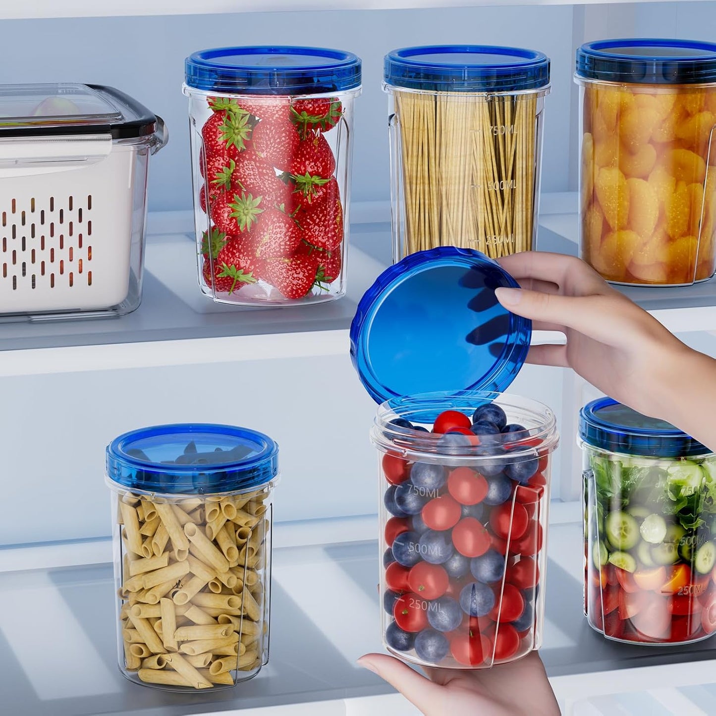 10 Pack-32 OZ Freezer Storage Containers, Small Plastic Food Storage Containers with Twist Top Lids, BPA Free and Reusable Meal Prep Containers Microwave/Dishwasher Safe