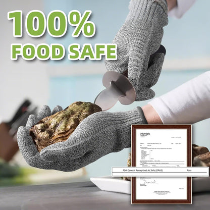 Schwer SlicePro ANSI Cut Resistant Gloves, Food Grade Cutting Glove for Kitchen Food Prep, Mandoline Gloves for Meat Cutting, Oyster Shucking, Fish Fillet Processing, PR1501-G, L