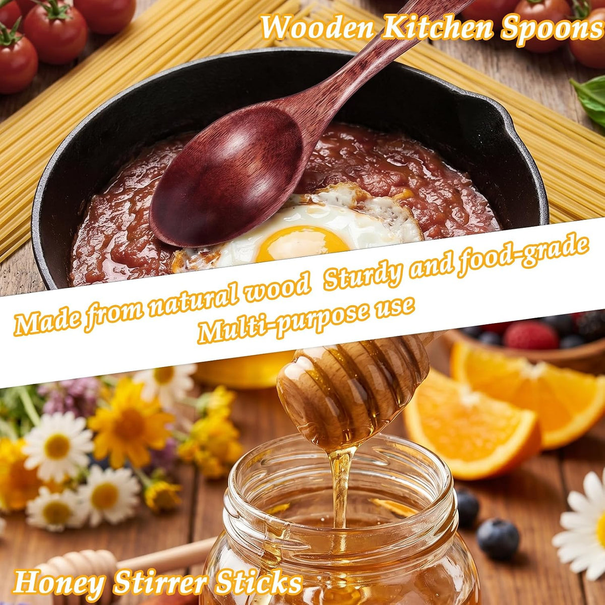 DOPENSPI Honey Dipper Sticks Honey Spoon, Honeys Mixing Stirrer and Spoon