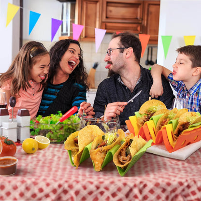 Li&Zhao Taco Holder Stands - 3 PCS Colorful Taco Trays Taco Plates Taco Rack Taco Stands Taco Shell Holder for Baking Grill Barbecue Oven Dishwasher & Microwave Safe