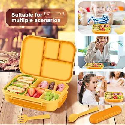 Amathley Lunch Box Kids,Bento Box Adult,Leakproof Lunch Containers for Adults/Kids/Toddler,1200ML-4 Compartments bento Lunch box with Utensil,Microwave & Dishwasher & Freezer Safe (Pink Berry)