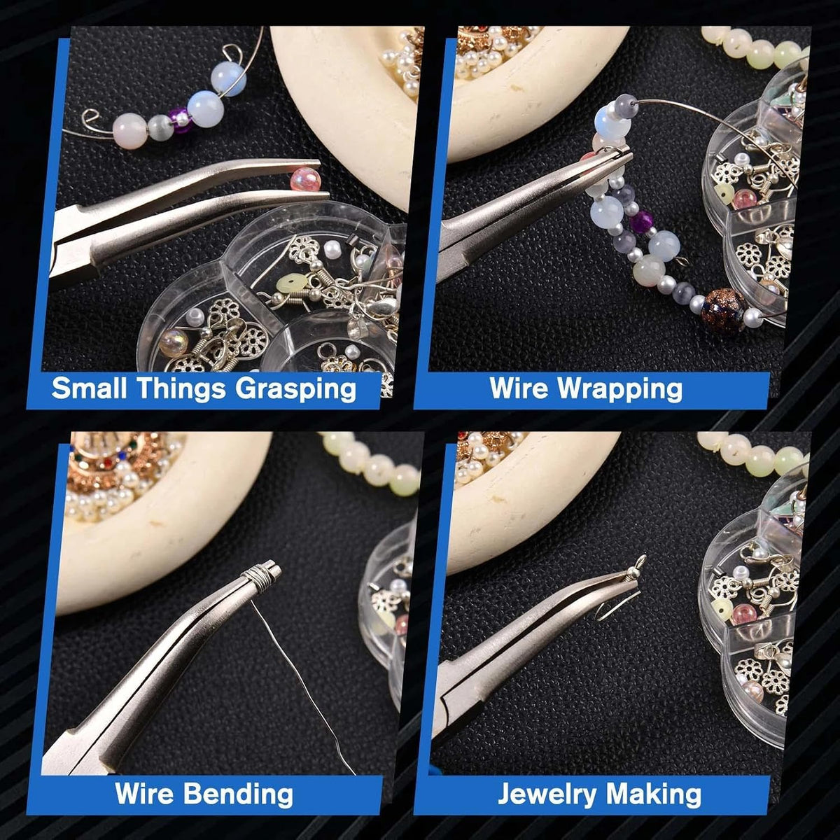 SPEEDWOX Long Reach Bent Needle Nose Pliers With Smooth Jaw Angled Needle Nose Pliers For Jewelry Making Fish Bone Pliers Tweezers Bent Chain Nose Pliers For Wire Bending And Small Object Gripping