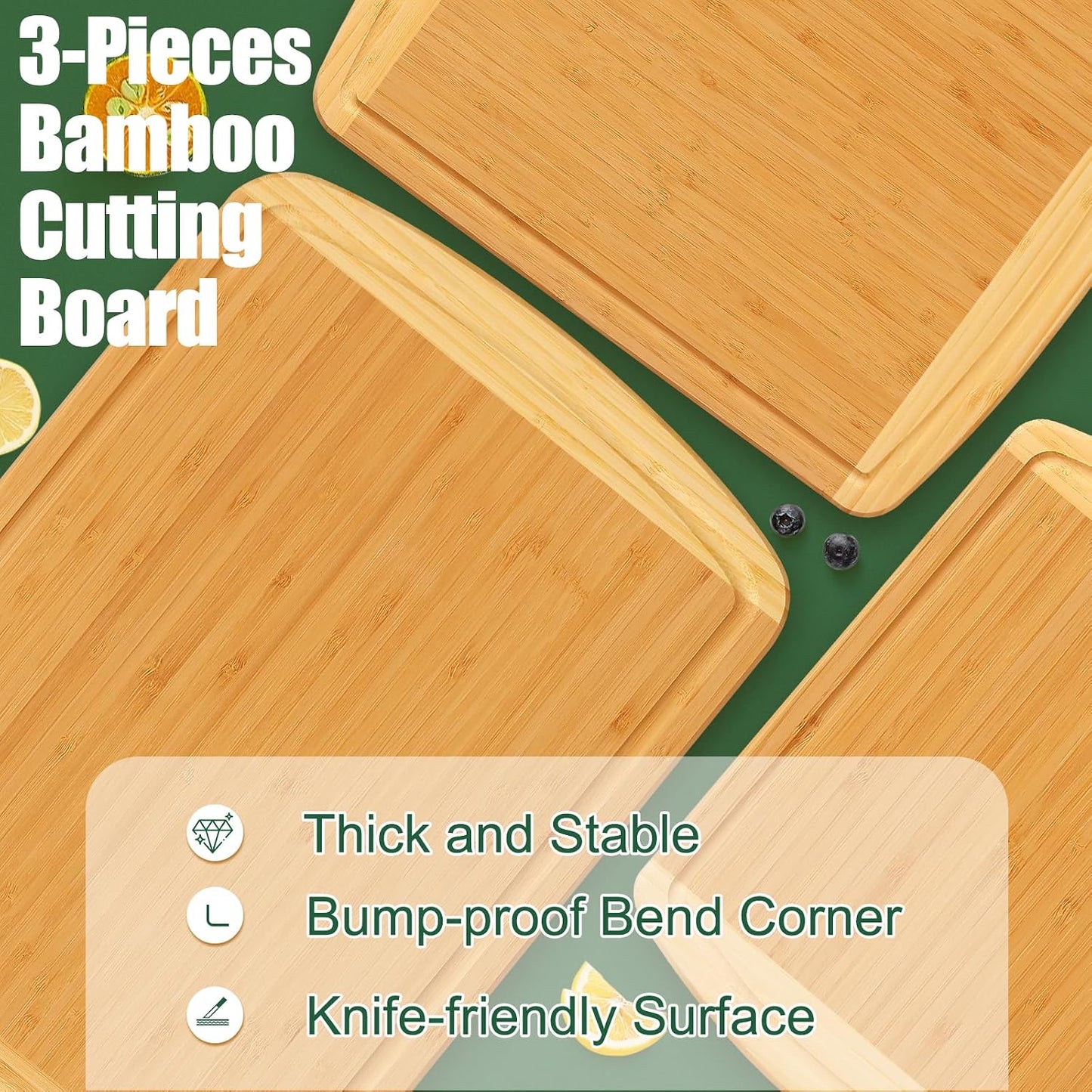 Homaxy Extra Large Bamboo Cutting Boards for Kitchen, 18x12.5" Wood XL Cutting Board with Juice Groove, Butcher Block Wooden Chopping Board for Kitchen, Meat, Cheese, Fruit & Vegetables - Pre Oiled