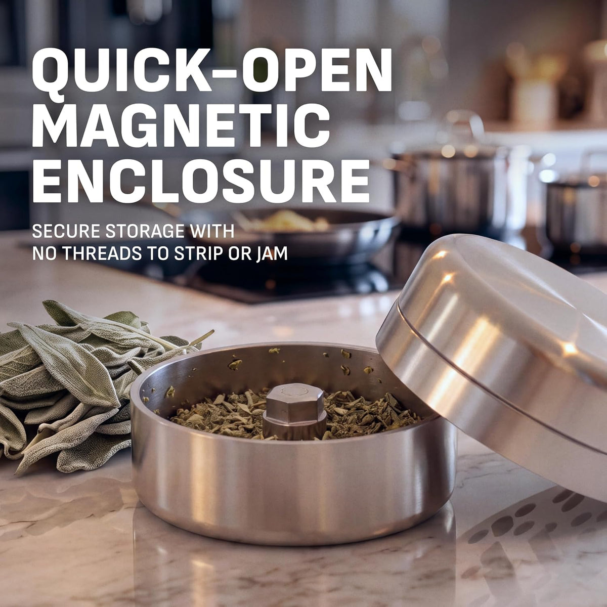 OG1 304 Stainless Steel Sage Herb Grinder for Dried Sage Leaves