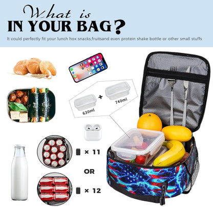 Boys Lunch Box for School Insulated Football Lunch Bag for Kid Boys Girls Teen Bento Boxes to School Office Picnic Travel Hiking Lunchbag Waterproof Leakproof with Adjustable Shoulder Strap