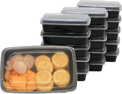 Simple Houseware 16 Pack 28-oz 1-Compartment Meal Prep Container, BPA-Free | Reusable BPA-Free Stackable Bento Box - Microwave, Freezer & Dishwasher Safe