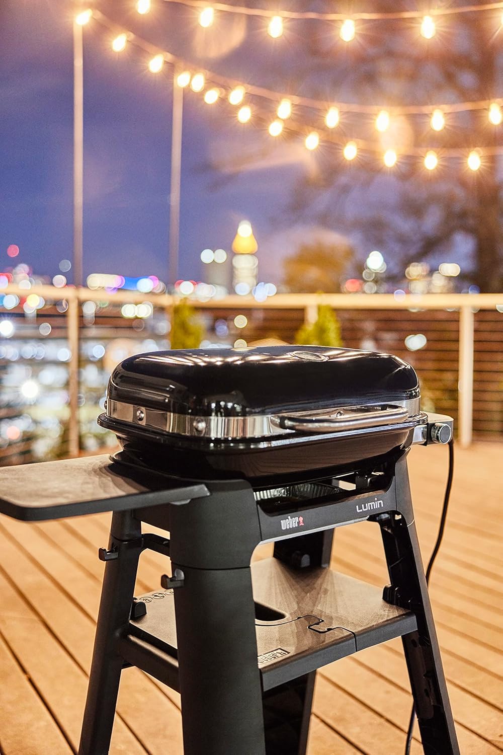Weber Lumin Compact Outdoor Electric Barbecue Grill, Light Green - Great Small Spaces such as Patios, Balconies, and Decks, Portable and Convenient