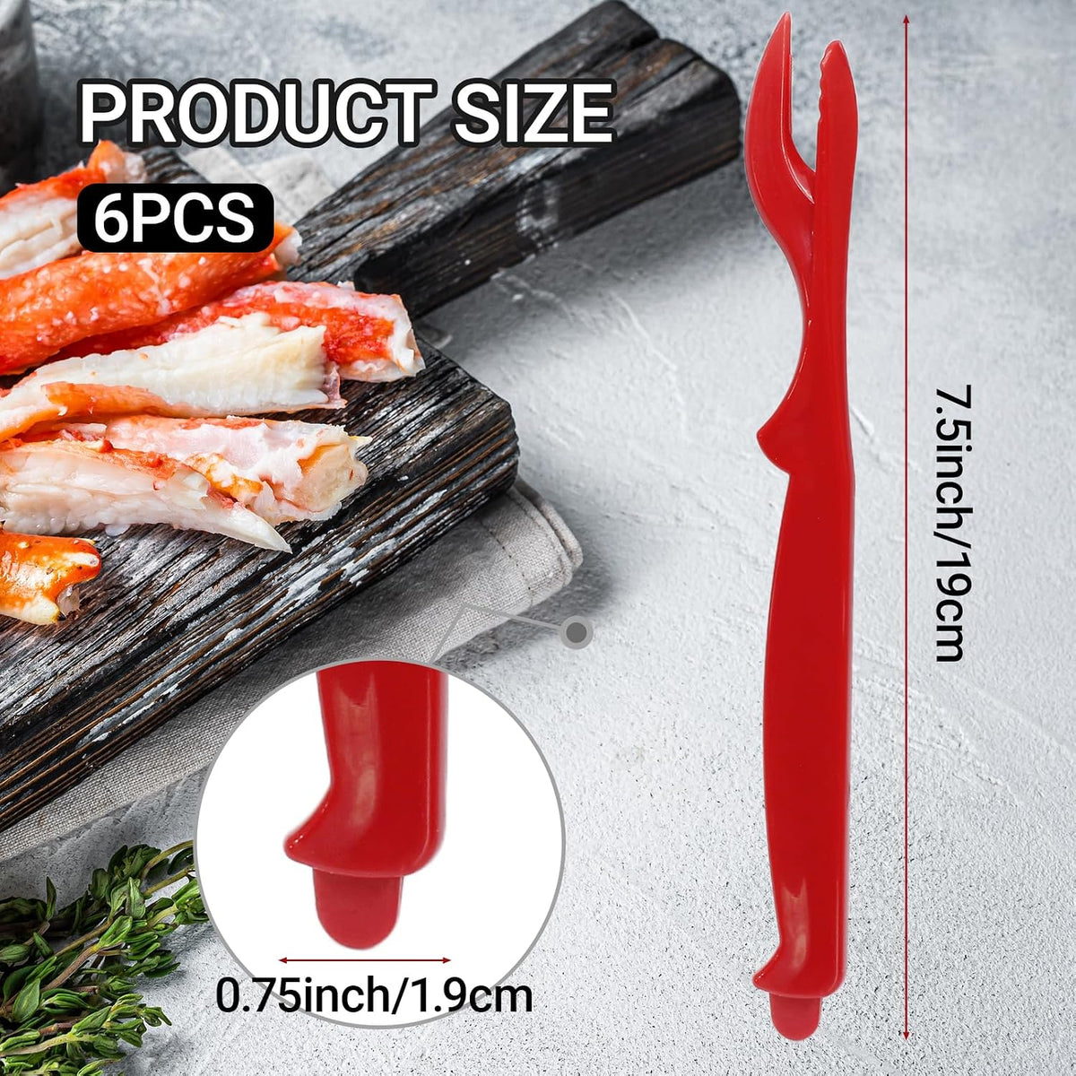 6PCS Crab Legs Crackers, Red