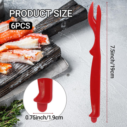 6PCS Crab Legs Crackers, Red