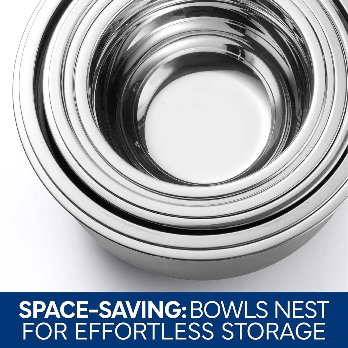 COOK WITH COLOR Stainless Steel Mixing Bowls Set with Lids - Nesting Bowls with Non-Slip Bottom, Sage, 12 Pieces