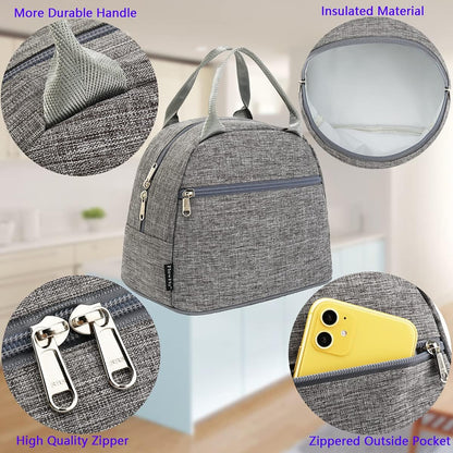 FlowFly Insulated Lunch Cooler Bag - Tote Bag Organizer for Women/Men, Black - Colors A