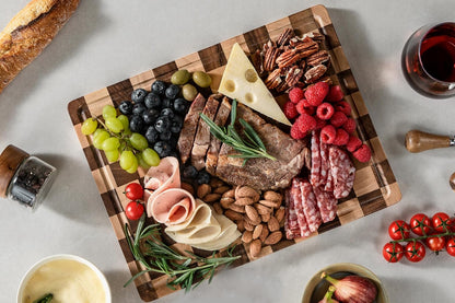 THETCHRY Cutting Boards for Kitchen, Checkered Walnut Wooden Cutting Board