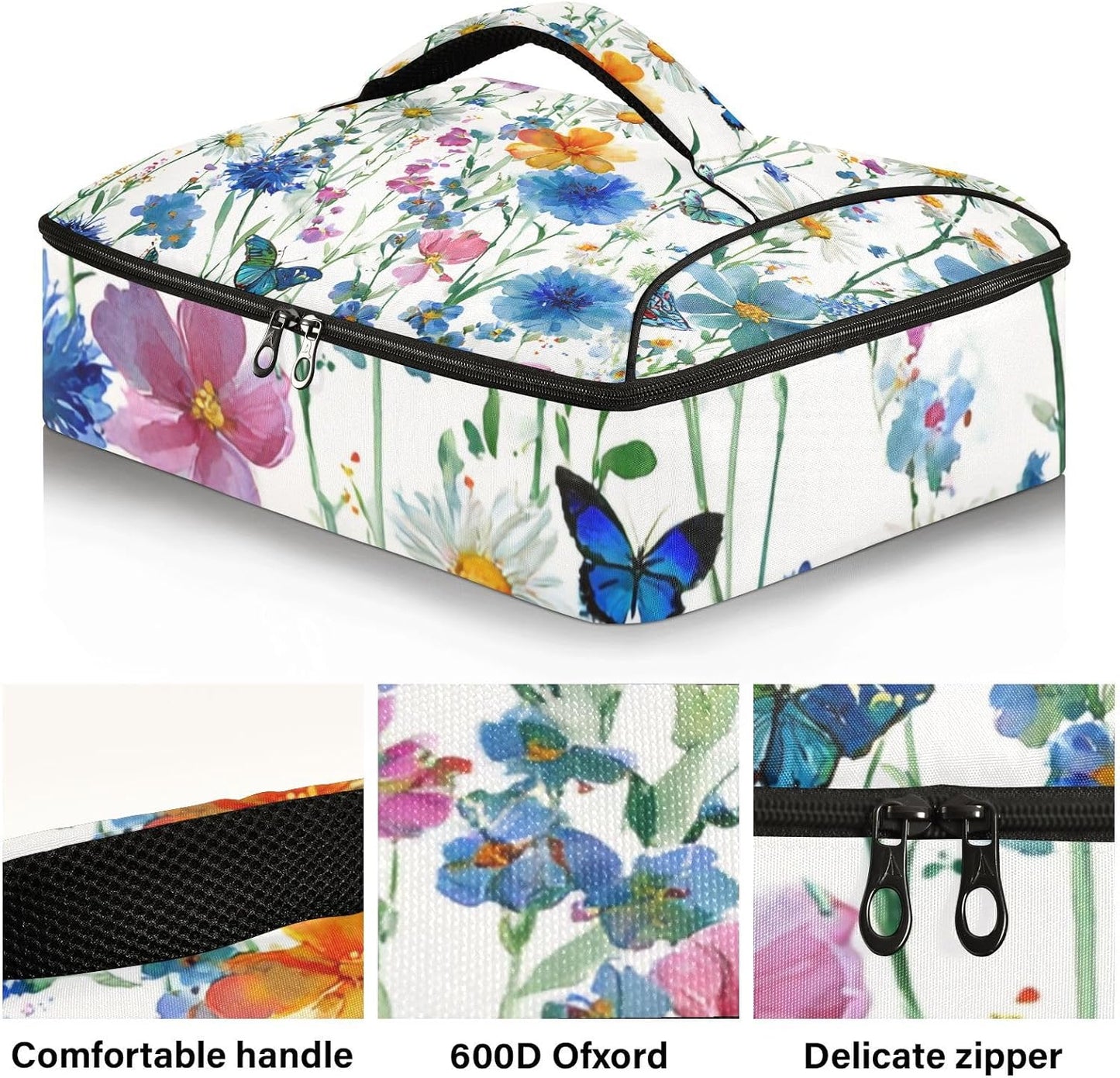 Casserole Carriers for Hot or Cold Food Reusable Casserole Dish Carrier Insulated Thermal Large Capacity Durable Perfect for Party Camping Family Gatherings Yellow Fish - Colors A