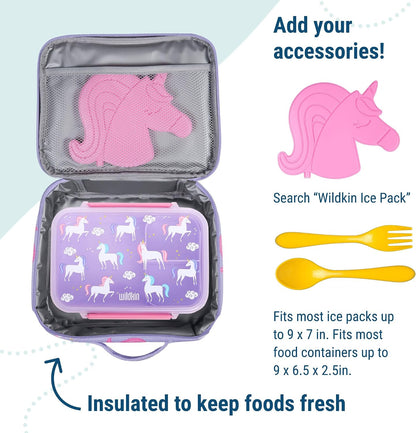 Wildkin Kids Insulated Lunch Box, Keeps Food Hot or Cold, BPA-Free with Mesh Pockets & Easy-Clean Lining – Ideal for School, Travel & Daycare – Holographic