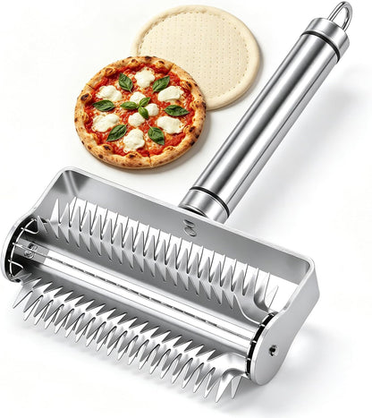 Pizza Dough Docker Roller - Stainless Steel Professional Dough Hole Puncher