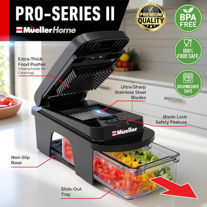 MUELLER HOME Pro-Series 10-in-1 Stainless Steel Multi Vegetable Chopper