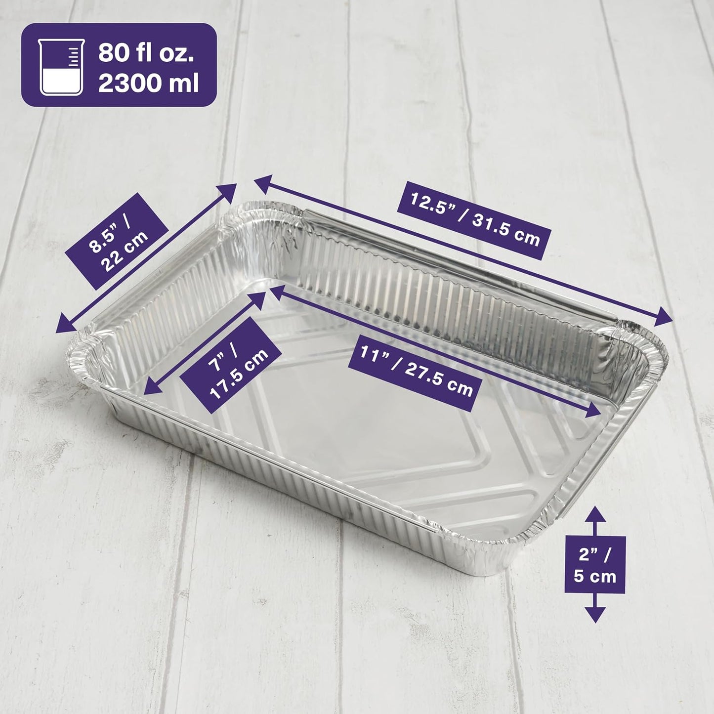 MATANA 25 Pack 10x14 Aluminum Pans, Lasagna Pan Disposable Baking Tin Foil Pan, Half Size Deep Steam Table Pan, Aluminum Tray, Great for Oven Roasting, Chafing, Heating, Serving Food, Parties