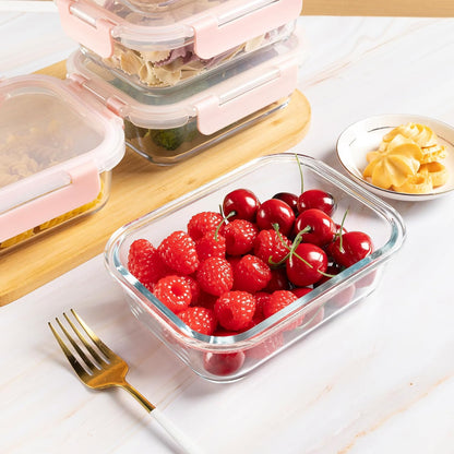 10 Pack 22 oz Glass Meal Prep Containers, Food Storage Containers with Lids, Airtight Leakproof Lunch Containers for Kitchen, Freezer, Microwave, Dishwasher Safe (Grey)