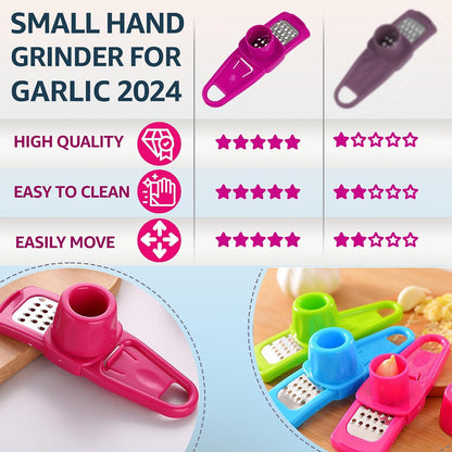 Garlic Grinder - Small Hand Garlic Press - Green