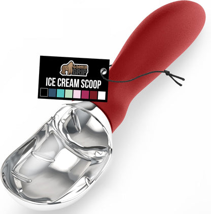 GORILLA GRIP® Heavy Duty Ice Cream Scoop, Professional Scooper, Black