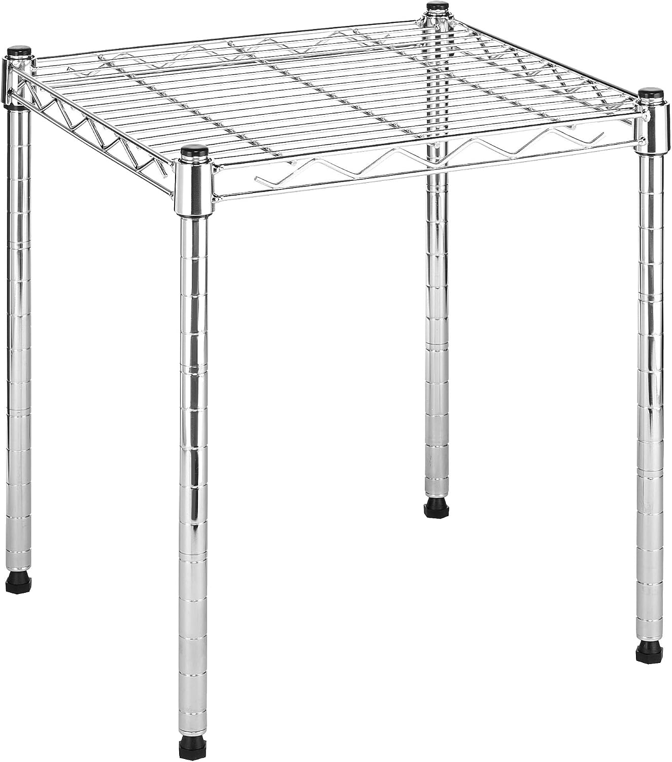 Whitmor 2-Wire Shelving Unit, Metal Storage Shelves, Stacking Shelf with Basket, Easy Assembly Home Organizer for Pantry, Kitchen, Garage, Plant