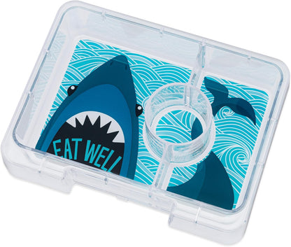 Yumbox Snack Box, 3 Compartments, Leakproof, Glitter Blue | Built-In Dip Well | Removable Compartment Tray | Easy-Open Single Latch | Lightweight & Compact | Perfect for Snacks & Sides