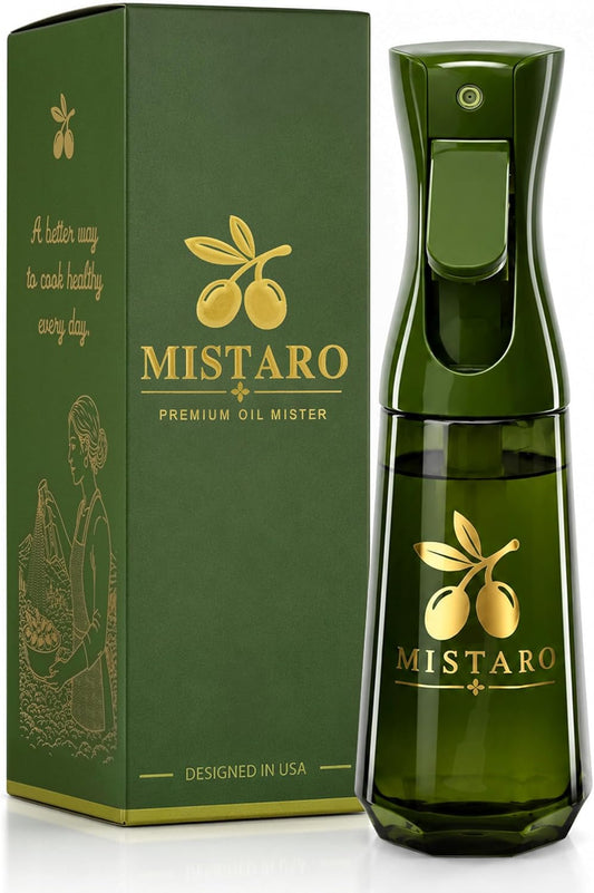 Mistaro Olive Oil Sprayer for Cooking, 200ml Glass Oil Mister Spray Bottle