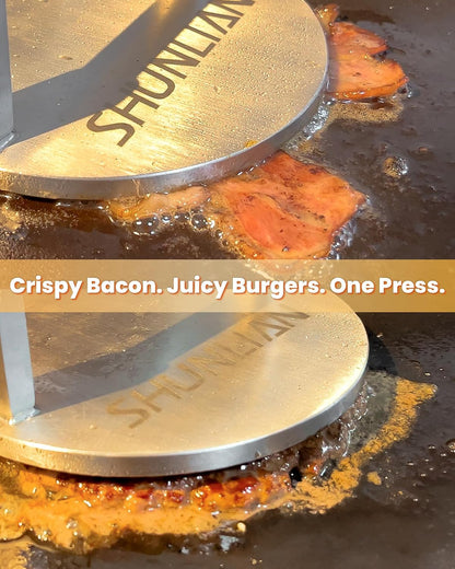3.1lb Smash Burger Press 6" Stainless Steel Burger Smasher Tool
