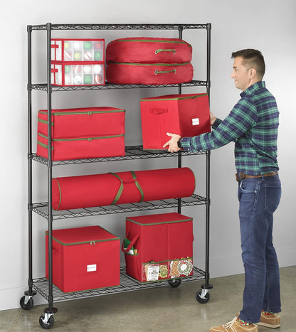 Whitmor 2-Wire Shelving Unit, Metal Storage Shelves, Stacking Shelf with Basket, Easy Assembly Home Organizer for Pantry, Kitchen, Garage, Plant