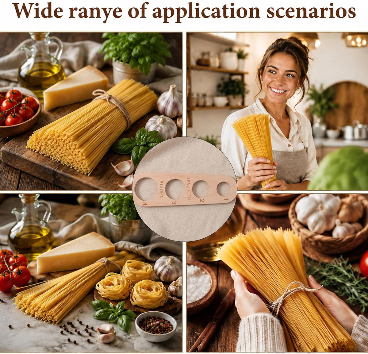 Wood Pasta Measuring Tool for Home Cooks & Pasta Lovers