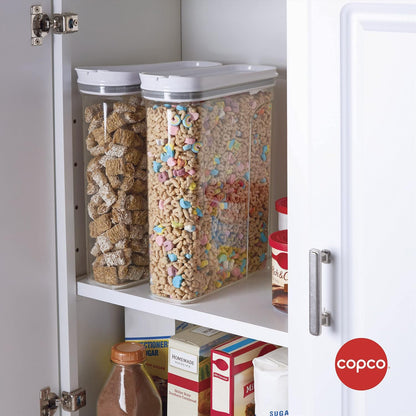 Copco Clear Cereal Storage Container 4.75 Qt - Airtight Flip-Top Lid, BPA-Free Plastic, Pantry Organizer for Dry Food, Cereal, Pasta, Nuts, Pet Food - Space-Saving Kitchen Storage Bin