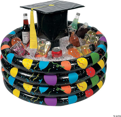 Fun Express Graduation Inflatable Party Cooler - Class of 2026 Graduation Party Decorations | Extra Large 72-Drink Ice Bucket & Floating Pool Cooler | Congrats Grad Party Supplies & Beverage Tub