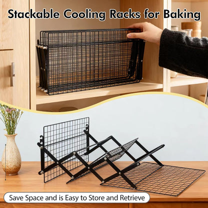 4 Tier Collapsible Cooling Rack for Baking, Adjustable cooling Rack